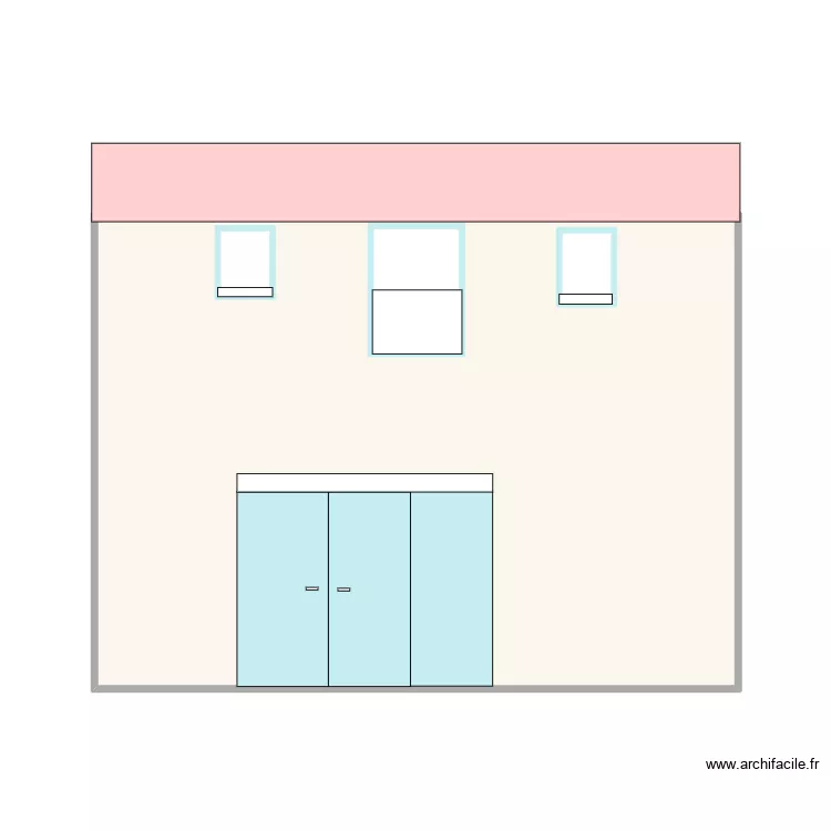 Sol 2: Façade 3 fenêtres projet 3. Plan de 1 et 36 m² Sol 2: Façade 3 fenêtres projet 3. Plan de 1 et 36 m²