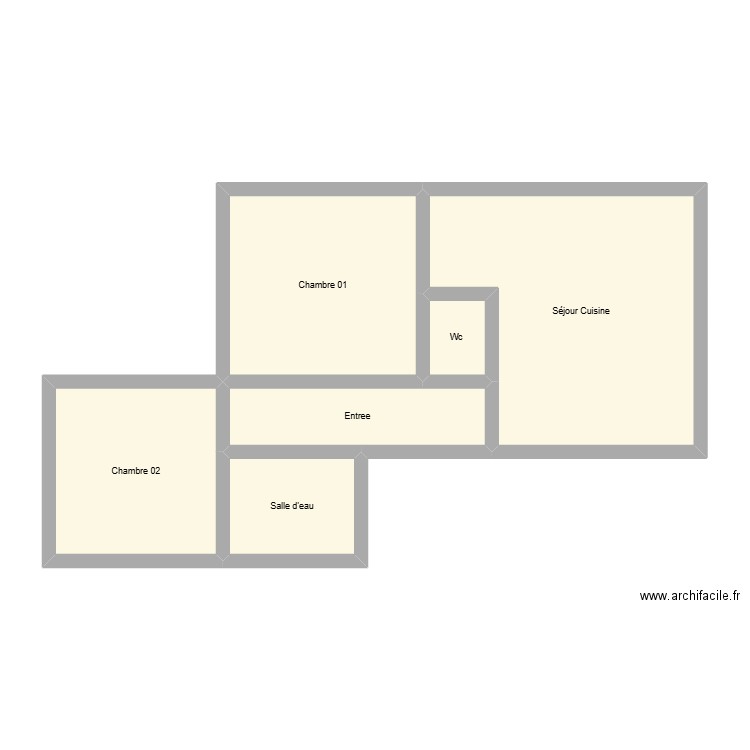 350602312. Plan de 6 pièces et 61 m2