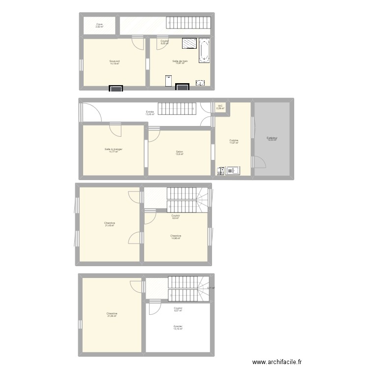 maison woluwe. Plan de 17 pièces et 192 m2