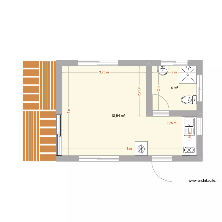 7x6. Plan de 2 et 23 m² 7x6. Plan de 2 et 23 m²