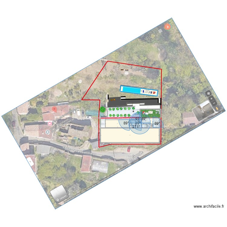 Champagne 2025 -1 studio +3chambres -volumes +jardin. Plan de 12 pièces et 673 m2