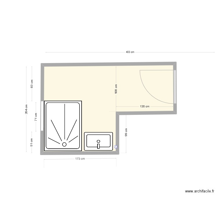 BESNIER. Plan de 1 pièce et 5 m2