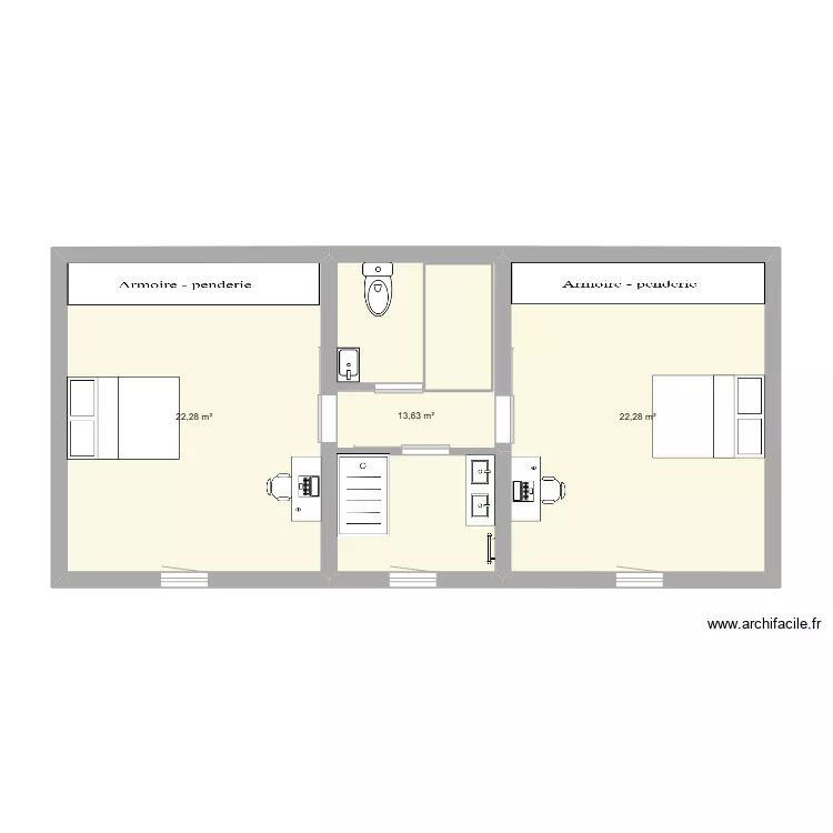maison &eacute;tage. Plan de 