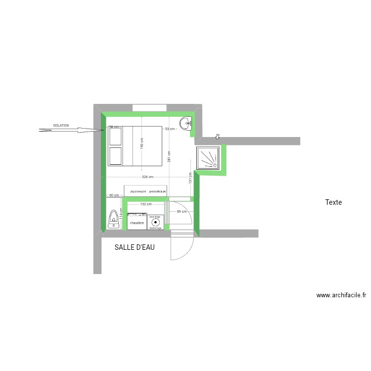 transformation garage en chambre. Plan de 0 pièce et 0 m2