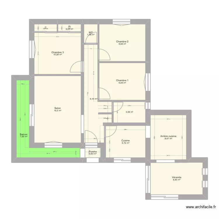 Maison les Bonnes Herbes &agrave; am&eacute;nager. Plan de 14  et 94 m²