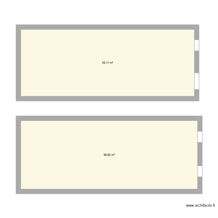 maison. Plan de 2 pièces et 72 m2