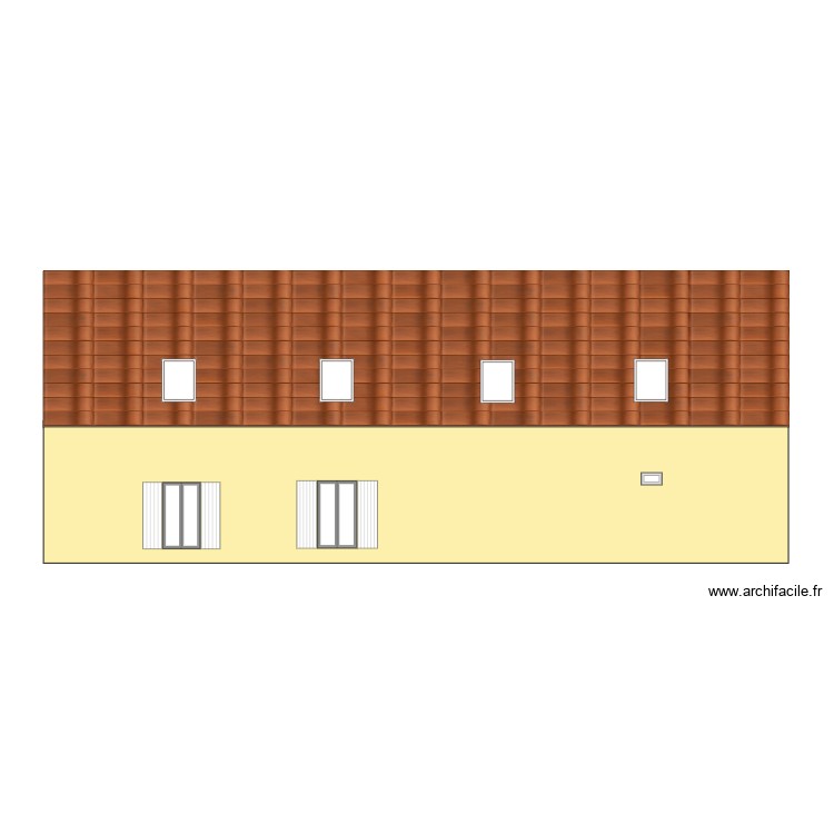 FACADE ARRIERE S.O.. Plan de 0 pièce et 0 m2