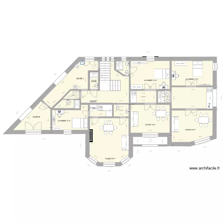 AU PARADIS 3 APPARTEMENTS . Plan de 