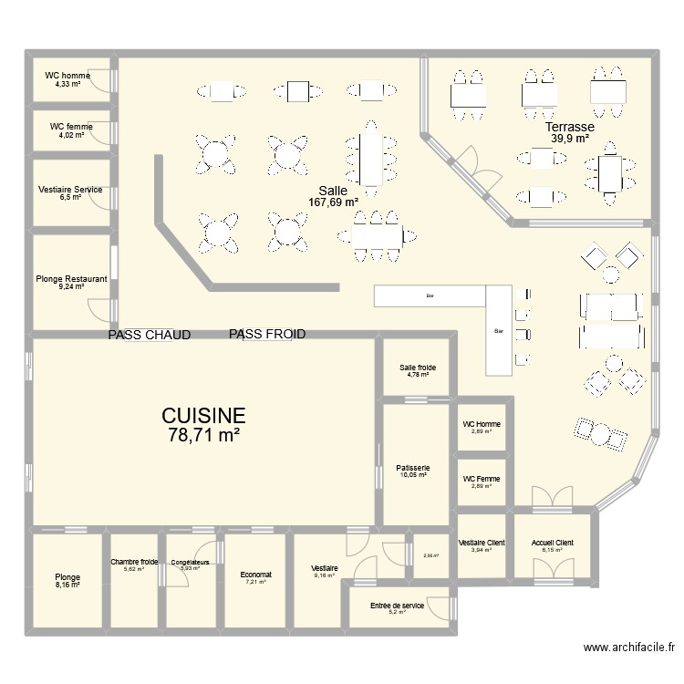 Cuisine 6tqhr. Plan de 20 pièces et 384 m2