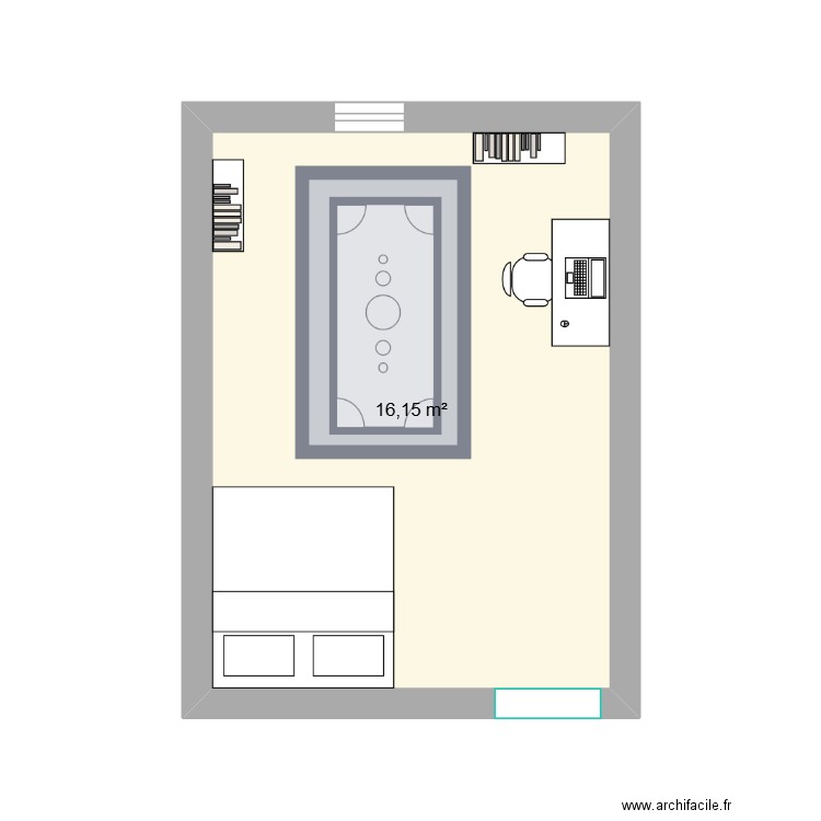 thimothe coche. Plan de 1 pièce et 16 m2