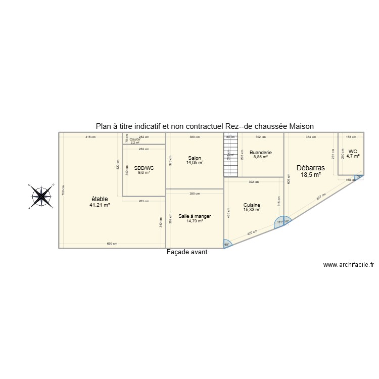 ferme gimnée. Plan de 10 pièces et 132 m2