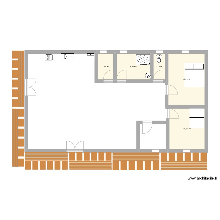 nath. Plan de 5 pièces et 34 m2