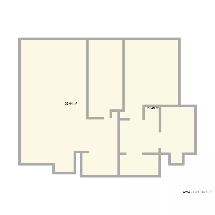 2 pièces. Plan de 2 et 54 m² 2 pièces. Plan de 2 et 54 m²
