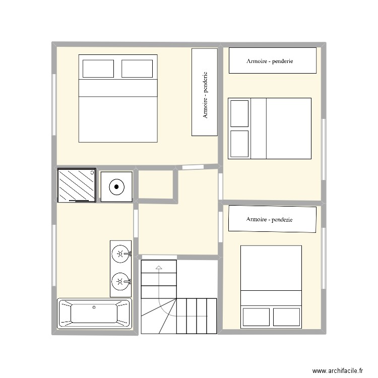 maison haut. Plan de 8 pièces et 33 m2