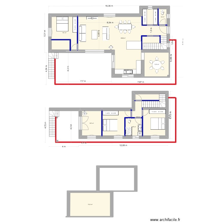 Autrans V2. Plan de 8 pièces et 157 m2