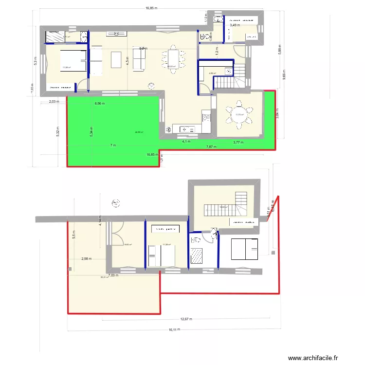 Autrans V2. Plan de 10 pièces et 208 m²