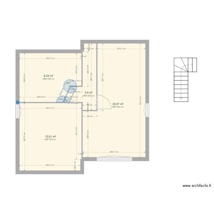 ACR JACQUET ETAGE. Plan de 4 pièces et 47 m2