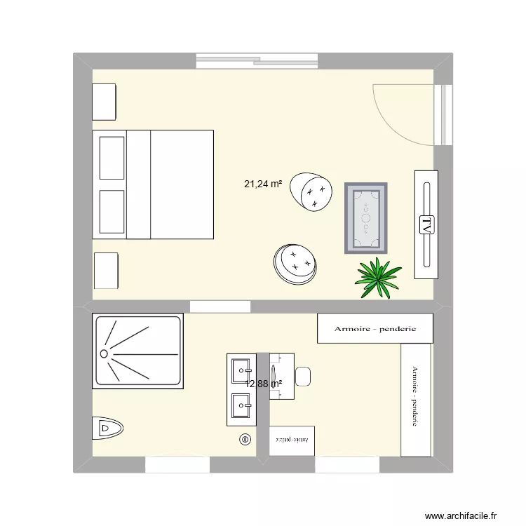 Suite parentale - Rez-de-chauss&eacute;e. Plan de 