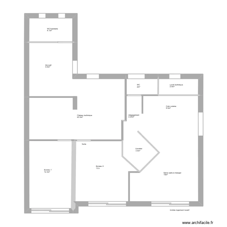 SOUCHERkin&eacute;V3. Plan de 5  et 93 m²