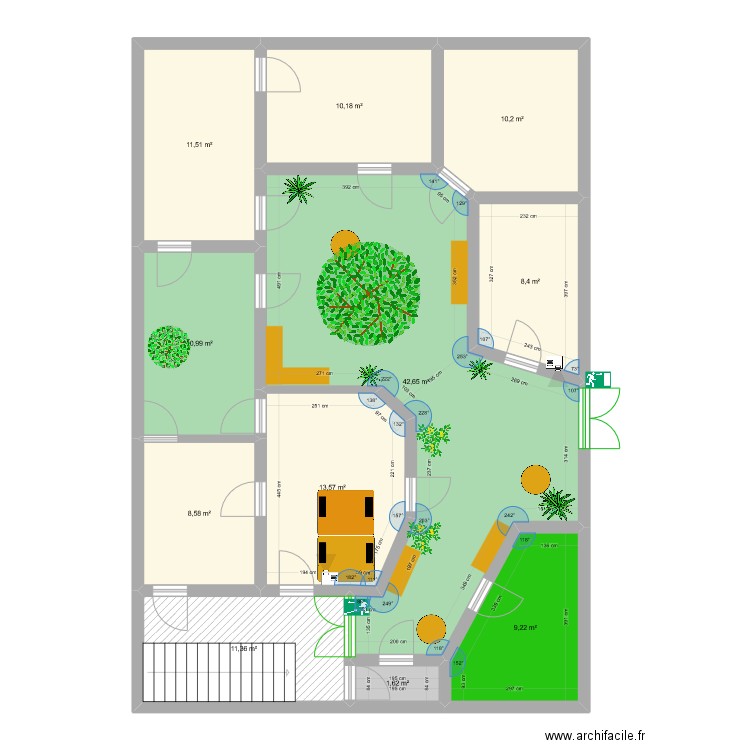 La Contée v3. Plan de 11 pièces et 138 m2