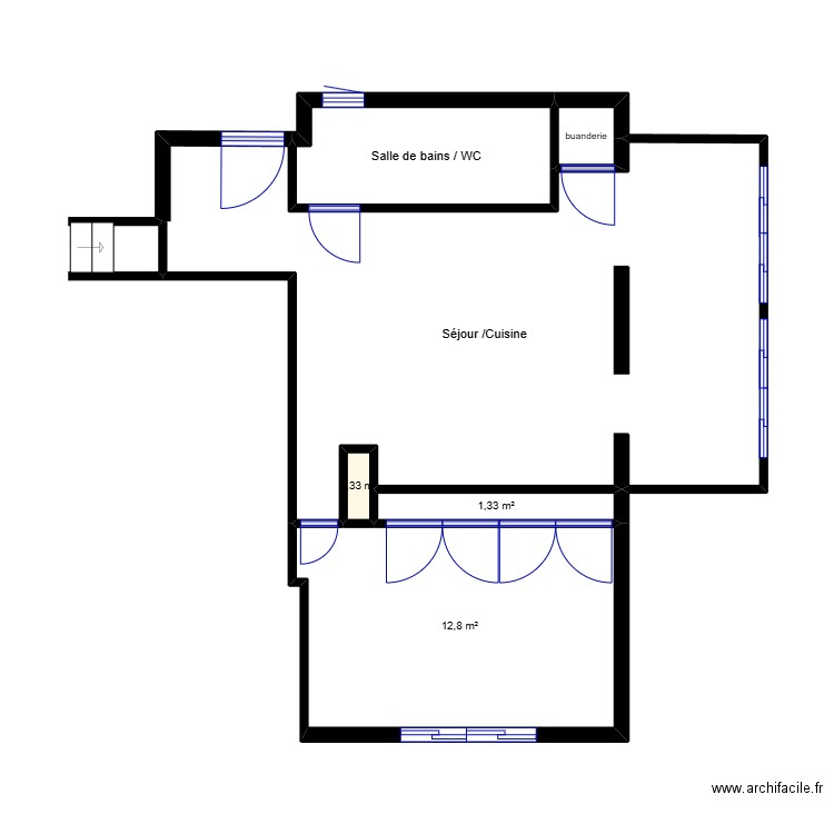 RIZZO. Plan de 6 pièces et 52 m2