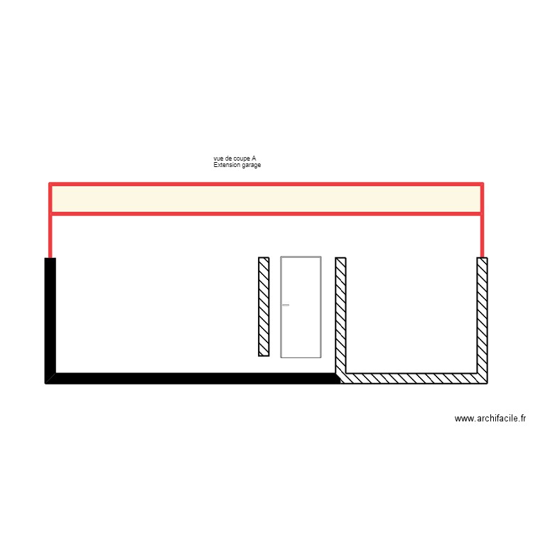 Coupe A extension garage. Plan de 0 pièce et 0 m2