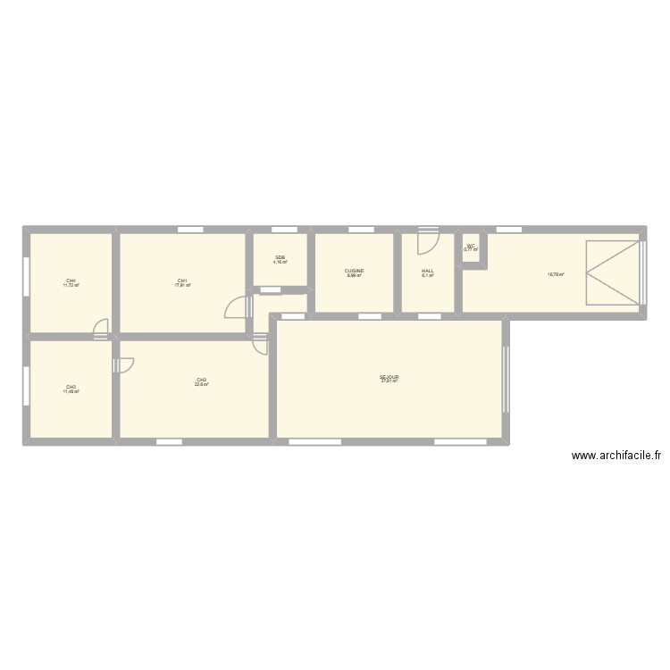 test. Plan de 10 pièces et 141 m2