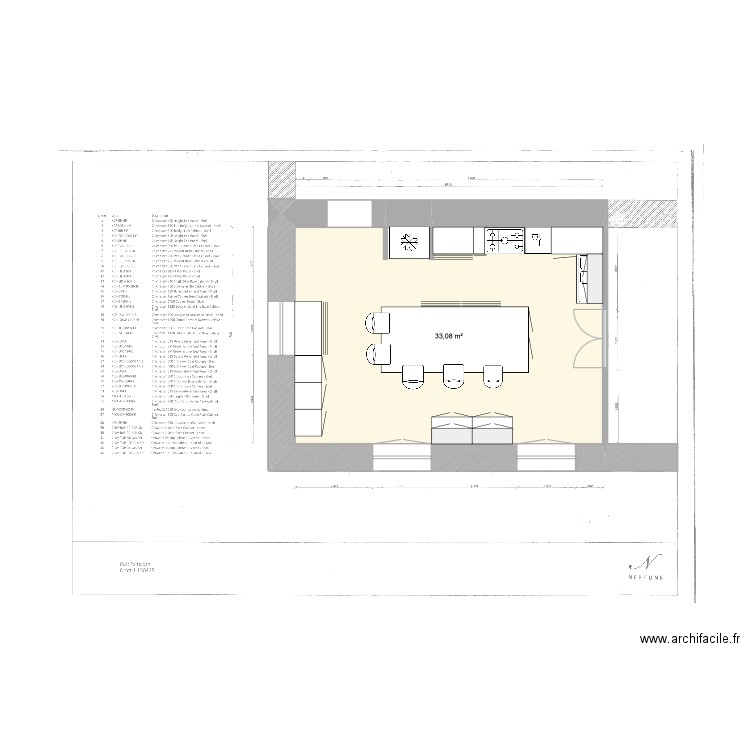 fond de plan FAIRCLOTH. Plan de 1 pièce et 33 m2