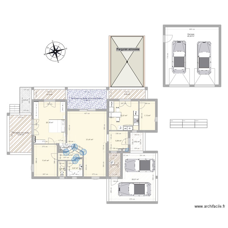 Rez de chaussée Total Bis. Plan de 19 pièces et 222 m2