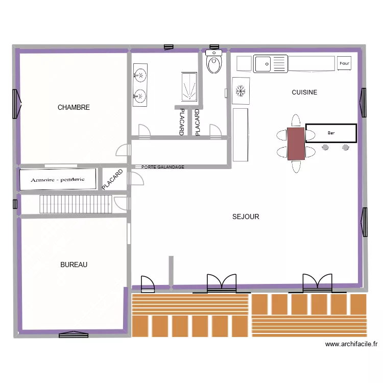 MARTIN. Plan de 3 pièces et 140 m²