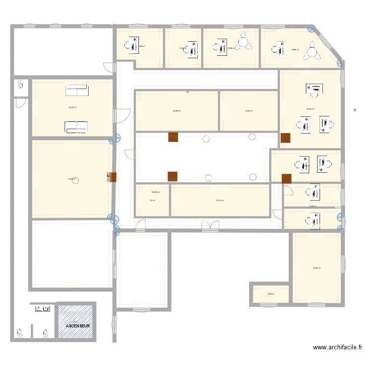 PROJET ANEF 3. Plan de 17 pièces et 471 m2