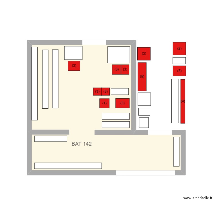 BAT 142. Plan de 1 pièce et 16 m2