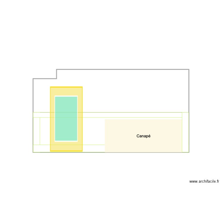 MOULURES N°6- Modèle mur salle canapé . Plan de 1 pièce et 12 m2