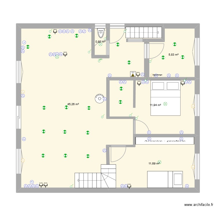 Plan maison 2. Plan de 9 pièces et 151 m2