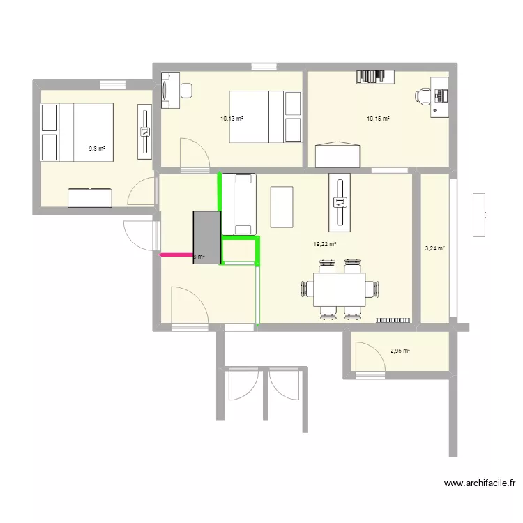 Appart.Luc&eacute;-travaux. Plan de 