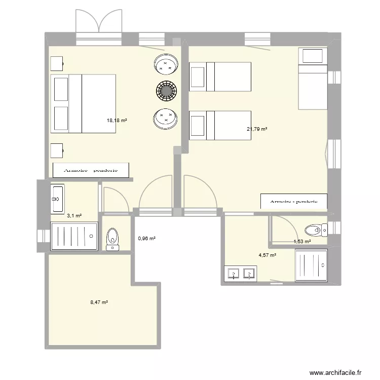 Laurier D/G v5. Plan de 7 et 59 m² Laurier D/G v5. Plan de 7 et 59 m²