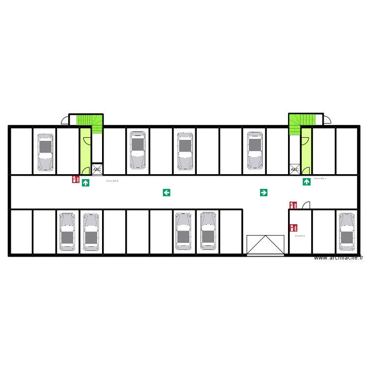 Sous-sol Garage BC 2. Plan de 33 pièces et 496 m2