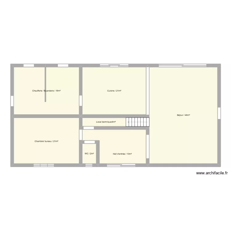 Rez de Chauss&eacute;e. Plan de 7  et 128 m²