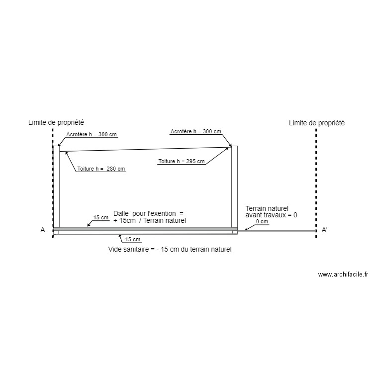 DP3 coupe. Plan de 0 pièce et 0 m2