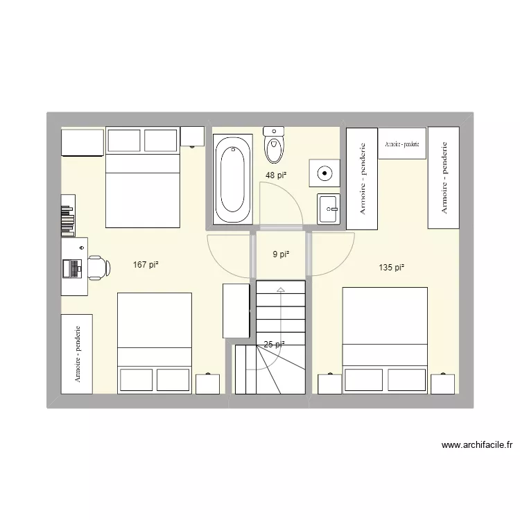 Maison Chalet. Plan de 