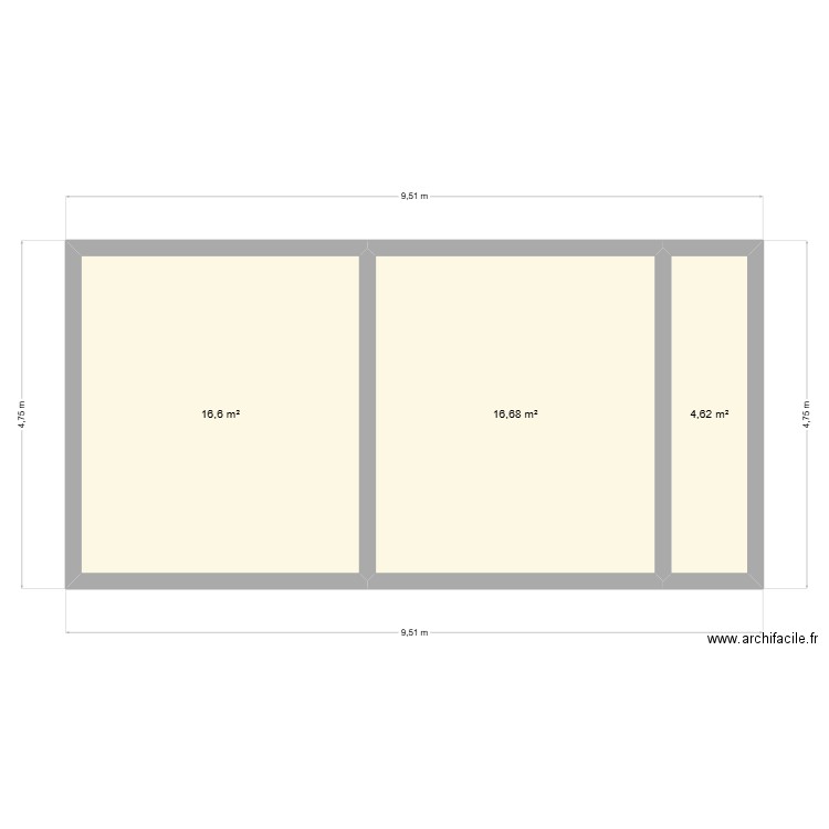 laffond. Plan de 3 pièces et 38 m2