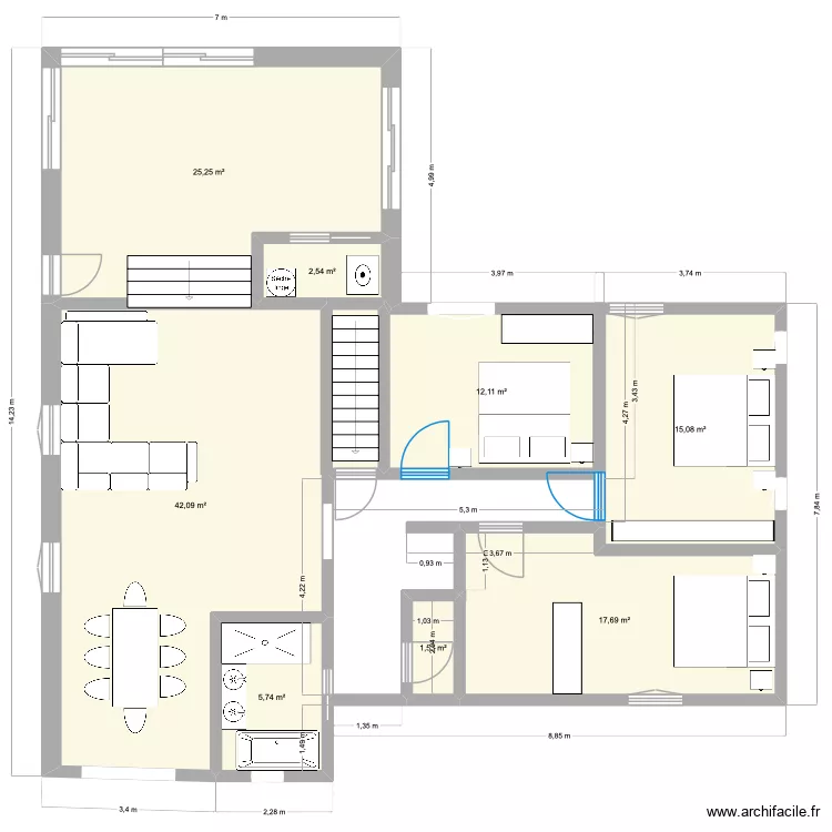Nouvelle maison Steph Arnaud. Plan de 8  et 122 m²