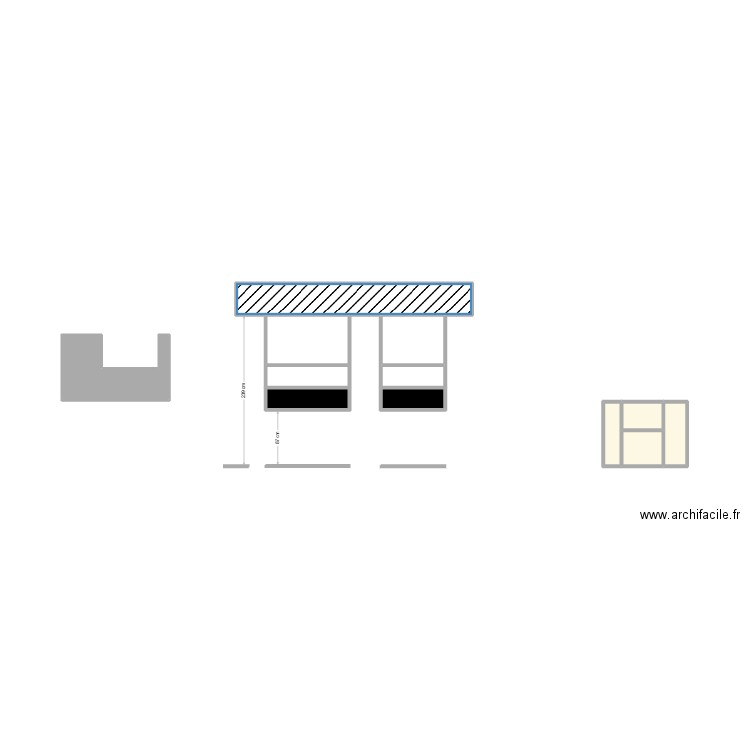 ilot cuisine. Plan de 12 pièces et 7 m2