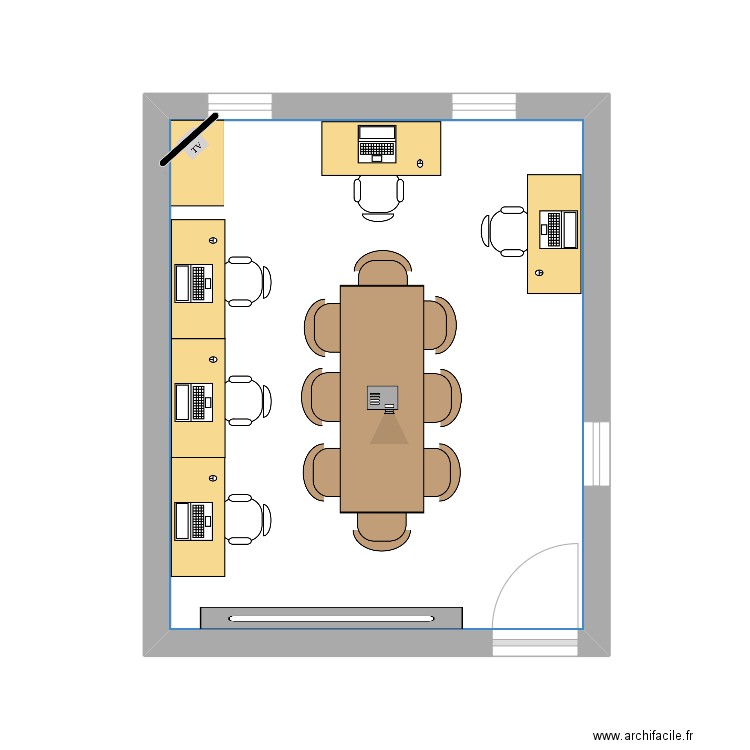 salle réunion. Plan de 1 pièce et 18 m2