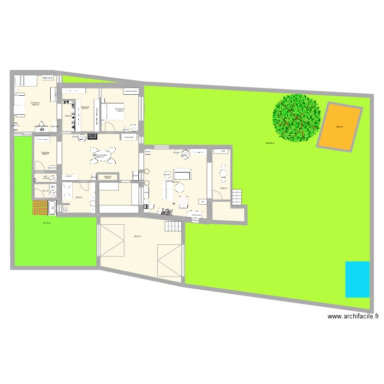 plan de base 9. Plan de 16 pièces et 463 m2