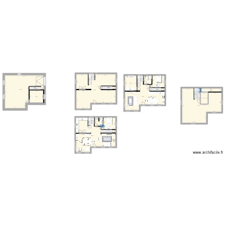 poulheunoc. Plan de 15 pièces et 418 m2