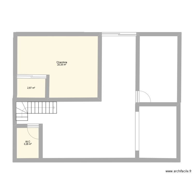 plan 2. Plan de 3 pièces et 26 m2