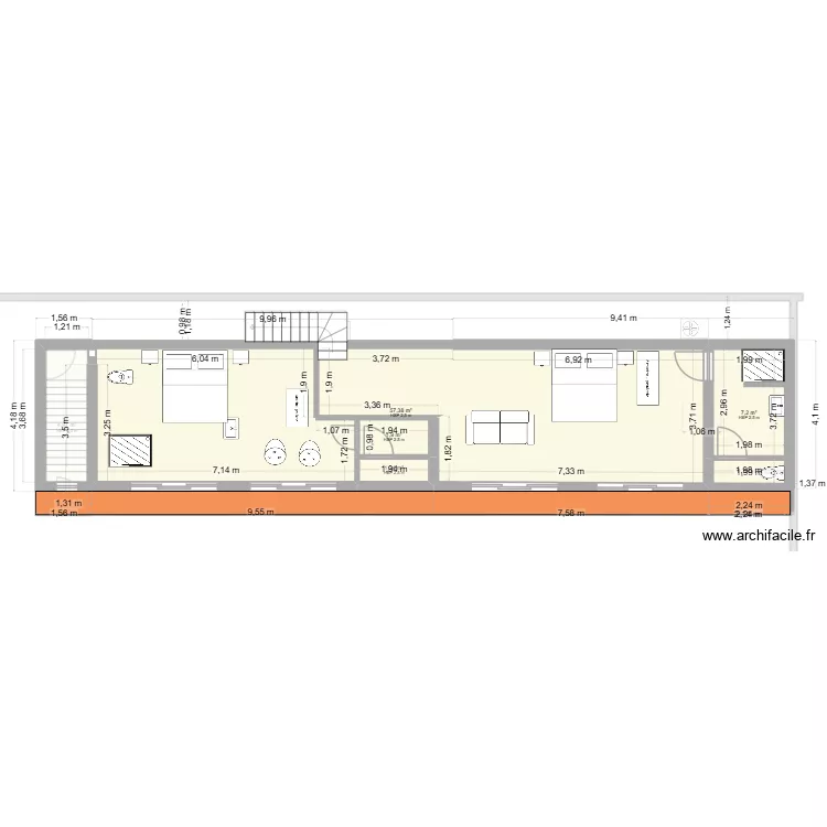 CAP RANDOU ETAGE TEST. Plan de 8 et 153 m² CAP RANDOU ETAGE TEST. Plan de 8 et 153 m²