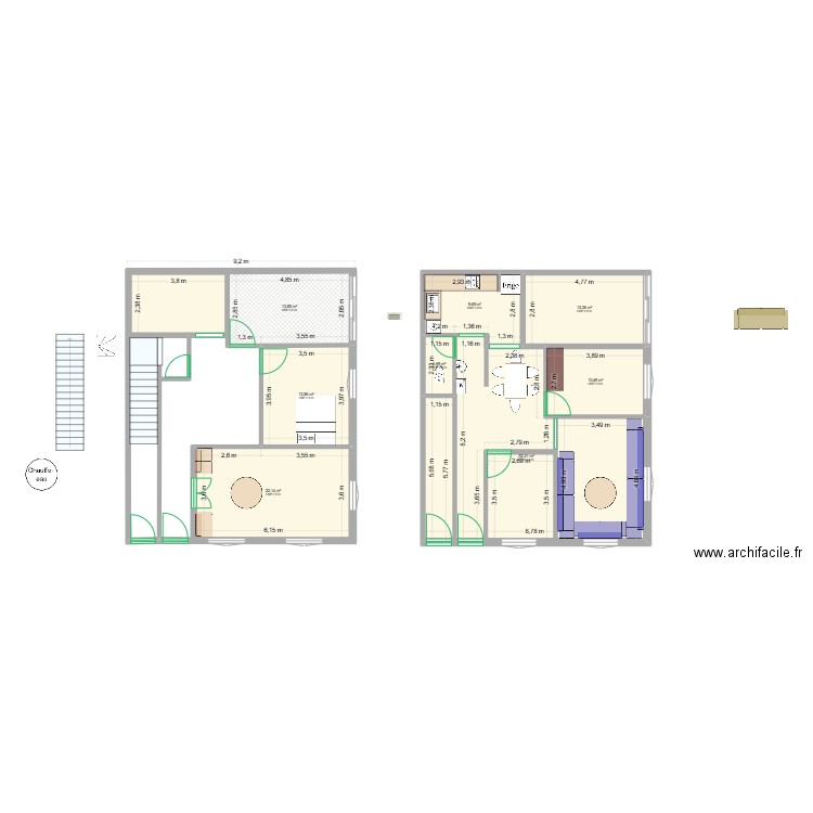 plan1. Plan de 9 pièces et 147 m2