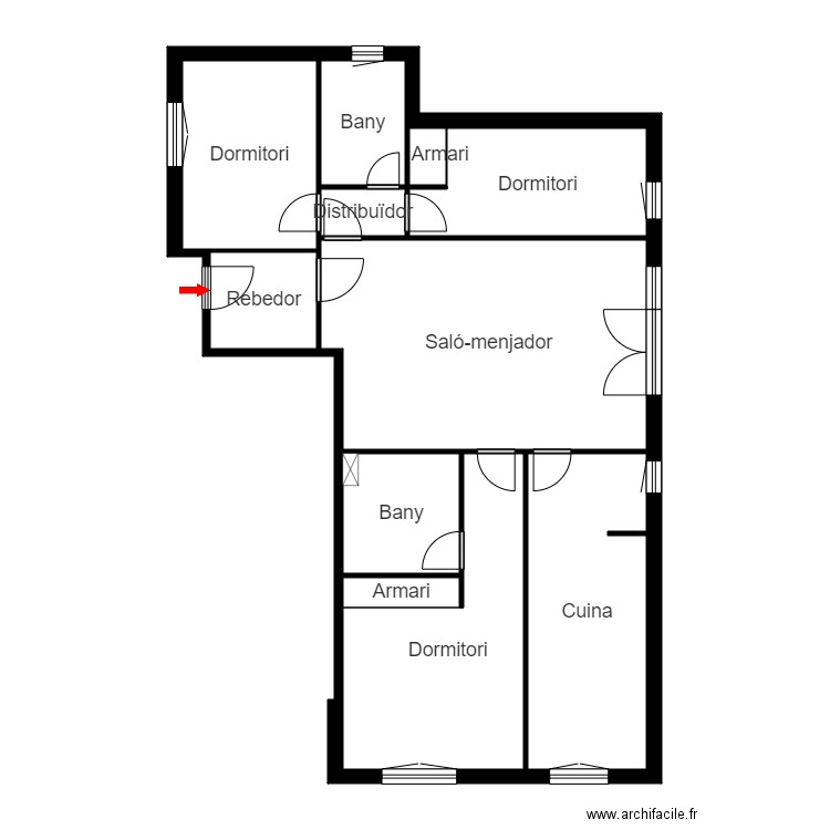 RESIDENCIAL EL PUI. BLOC A 1-3. ERTS. LA MASSANA. Plan de 13 pièces et 98 m2